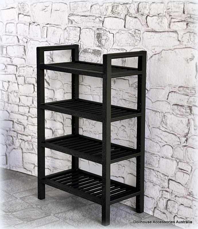 Dollhouse miniature bathroom storage rack shelviing set modern