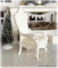 Dollhouse white french provincial armchair miniature