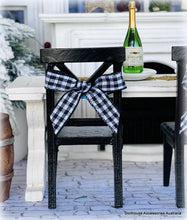 Ribbon Bows x 2 - Black and White Plaid