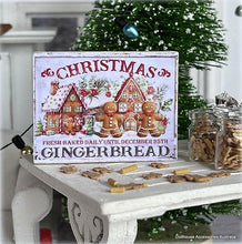 Dollhouse miniature Christmas gingerbread sign