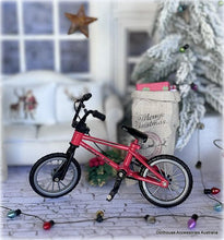 Dollhouse christmas red bicycle