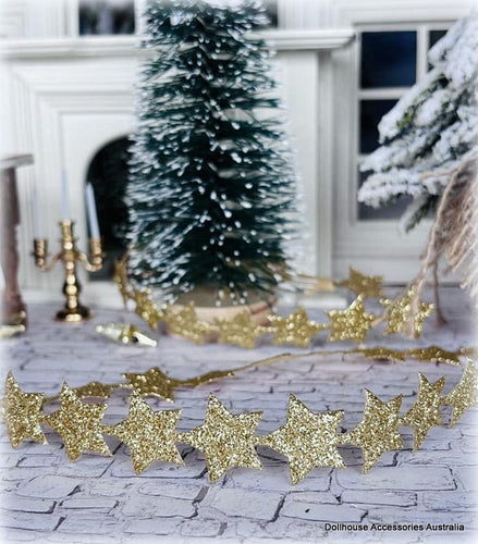 Dollhouse Christmas decor gold stars