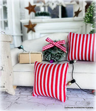 Cushion - Red and White Stripes - Miniature