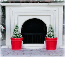 Snow-Flocked Tree in Red Pot - Miniature