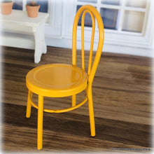 Yellow Cafe Chairs x 4 - Metal - Miniature