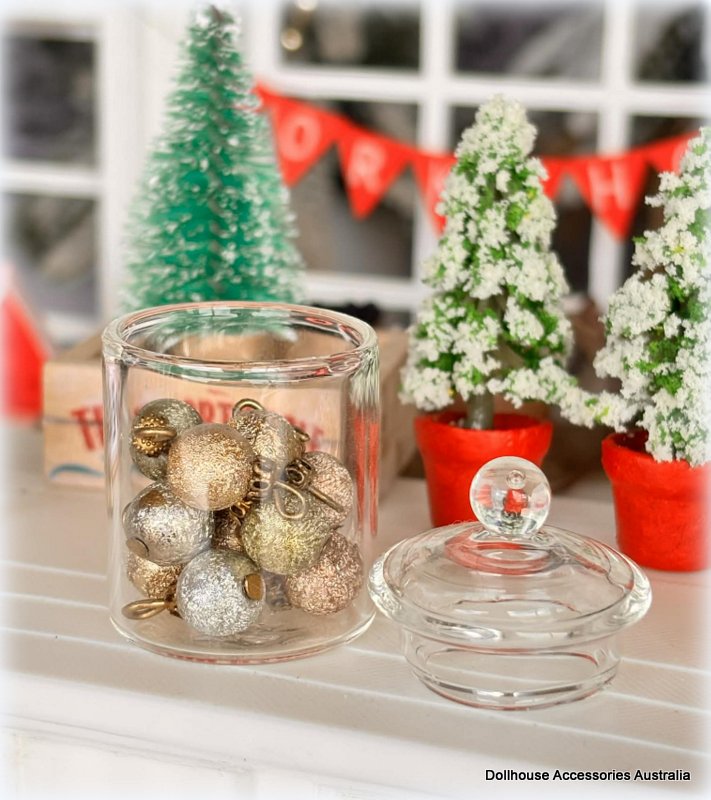 Gold Silver and Ivory Baubles - Set of 12 - Miniature
