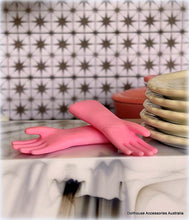 Dollhouse miniature kitchen pink rubber gloves