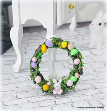 Dollhouse miniature Easter Egg wreath decor