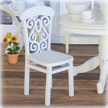 White Scroll-back Chair x 1 - Miniature