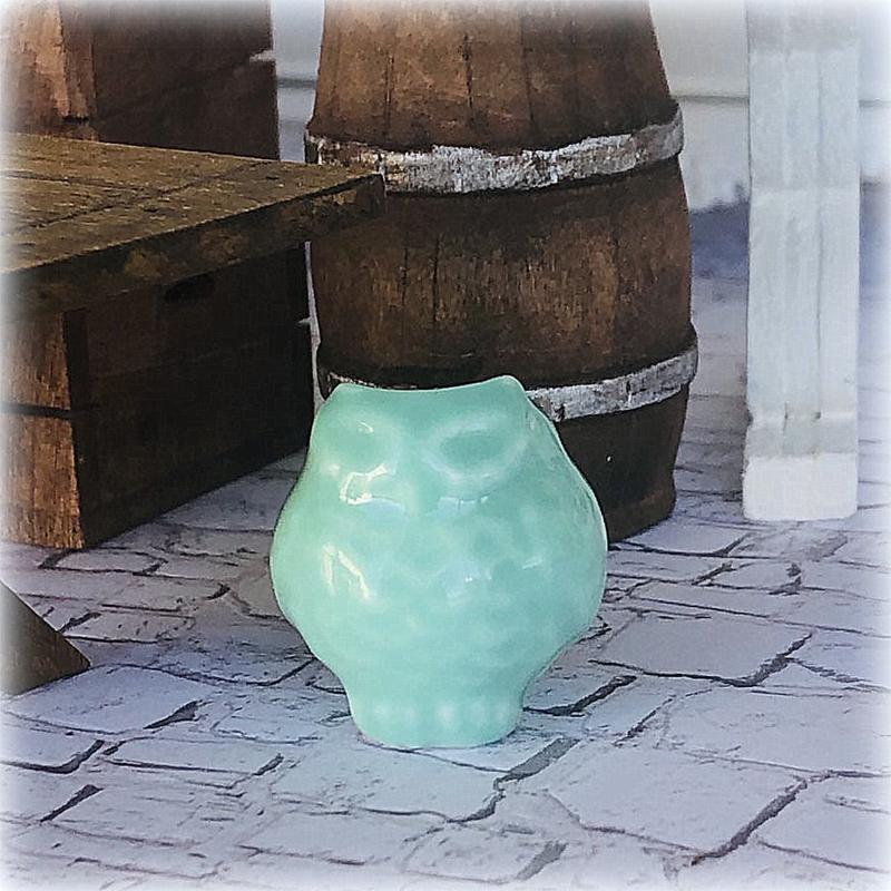 Owl Planter Pot - Mint Green
