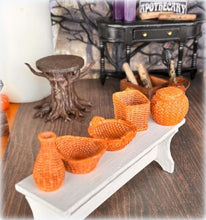 Resin Wicker Style Baskets - Set of 5 - Miniature