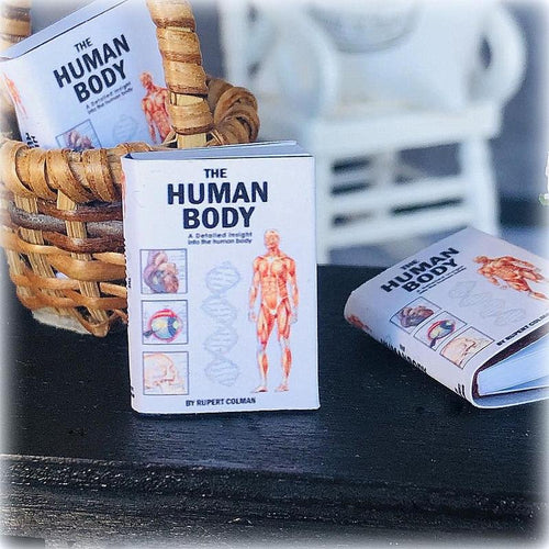 Dollhouse miniature anatomy laboratory human body book