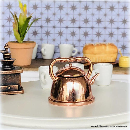 Dollhouse copper tea kettle