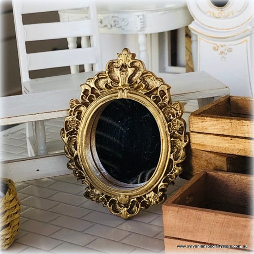 Dollhouse ornate bathroom mirror french shabby