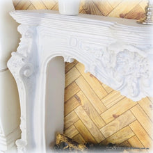 Dollhouse carved white french provincial fireplace