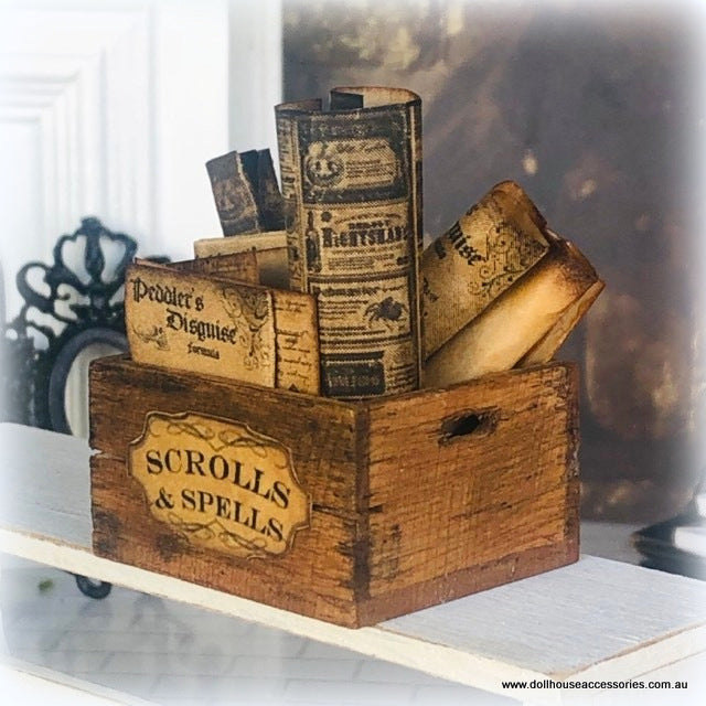 Dollhouse scrolls ancient spells apothecary supplies