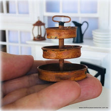 Dollhouse rustic tiered tray farmhouse miniature