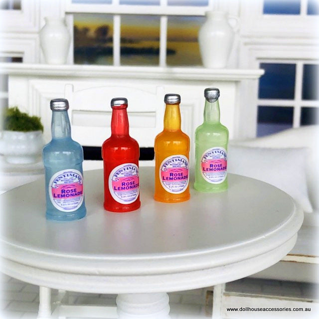 Rose Lemonade Bottles x 4 -  Miniature