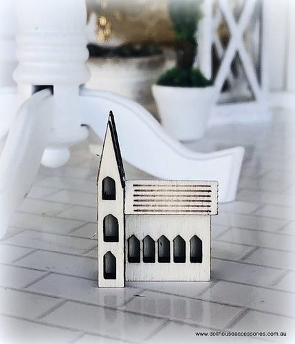 Mini Putz Church - 2.7 cm high - Unpainted - Miniature
