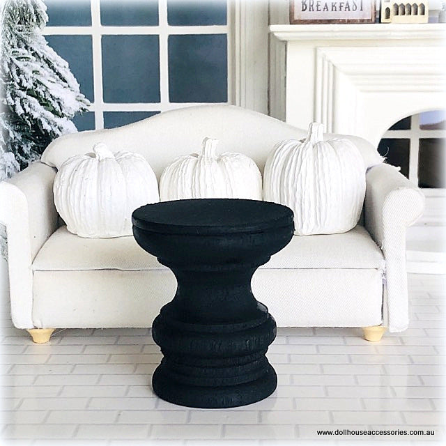 Dollhouse miniature modern black accent table