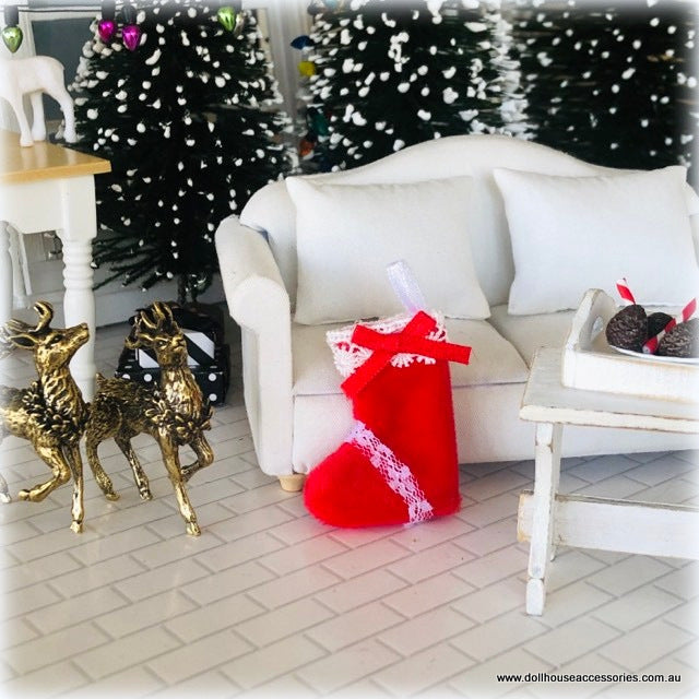 Plush Christmas Stocking - Red - Miniature