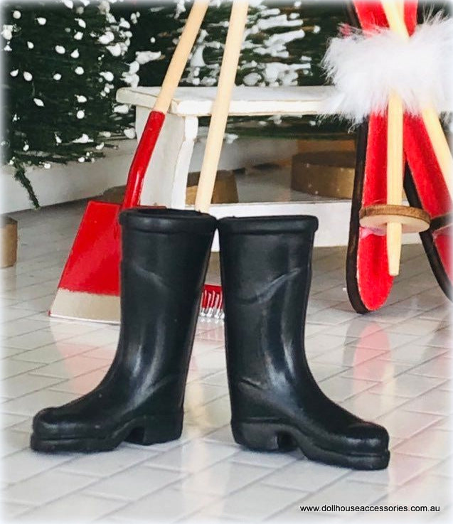 Dollhouse miniature Wellies Gumboots Christmas Santa boots
