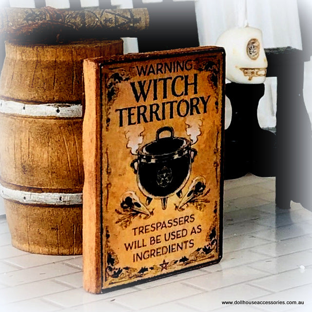 Sign - Witch Warning - Miniature