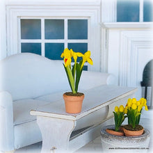 Dollhouse miniature yellow iris flower