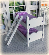 White Bunk Beds/2 Single Beds with ladder - Miniature