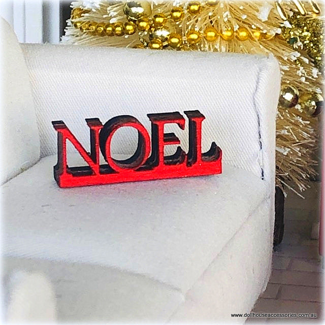 Dollhouse Noel wooden word miniature