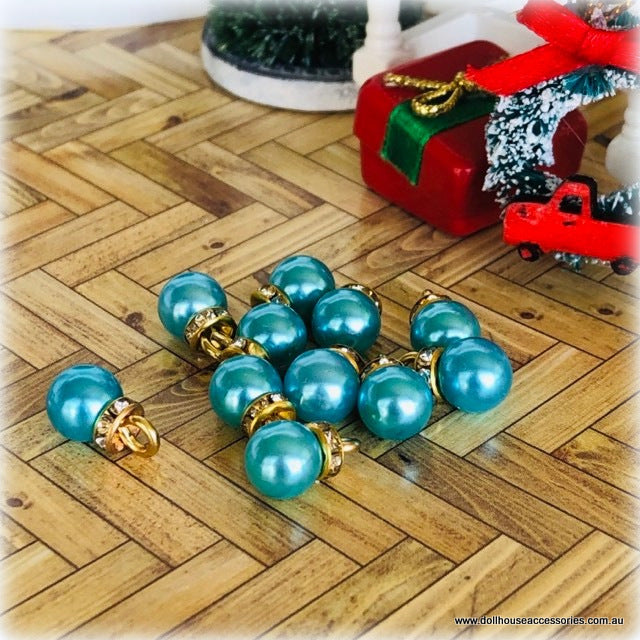 Baubles x 10 - Turquoise Blue - Miniature