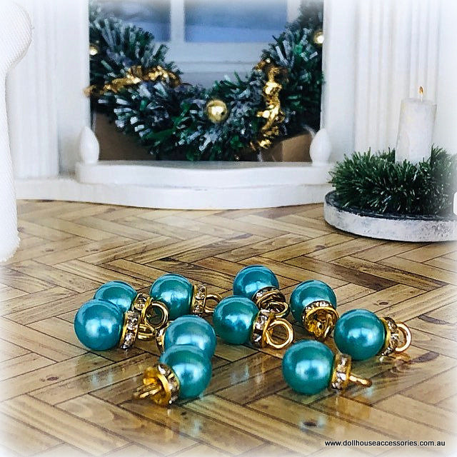 Baubles x 10 - Turquoise Blue - Miniature