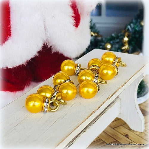 Baubles x 10 - Yellow Gold - Miniature