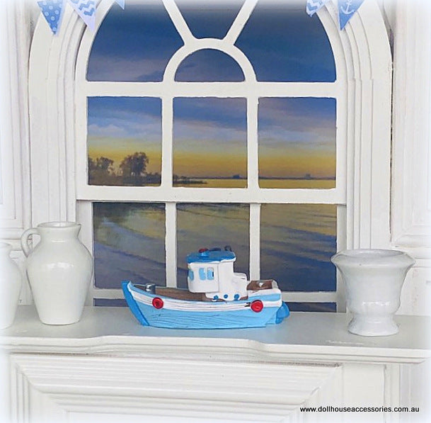 Dollhouse Tug boat model ornament