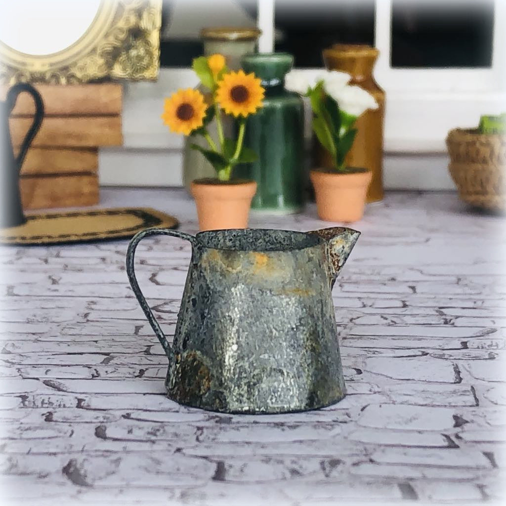Vintage Style Galvanised Watering Can - Miniature