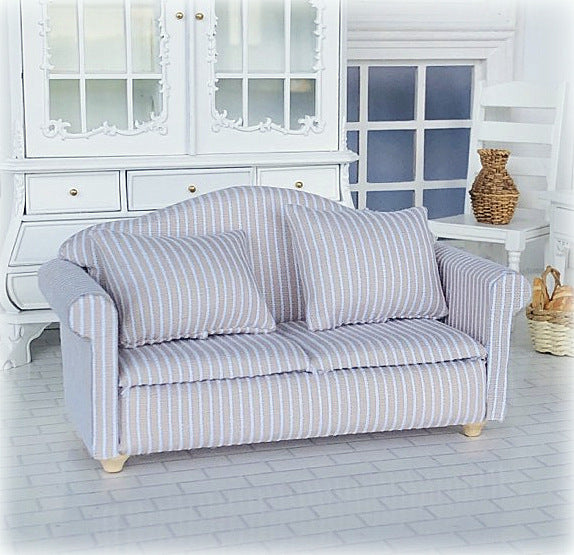 Dollhouse beige white neutral double two seater dollhouse sofa
