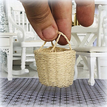 Dollhouse woven cane rattan carry basket