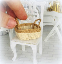 Dollhouse bread basket woven rattan cane