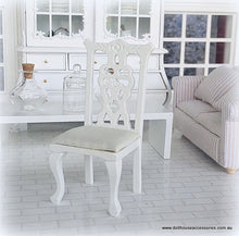 Dollhouse dreamy white decor ornate dining chair furniture