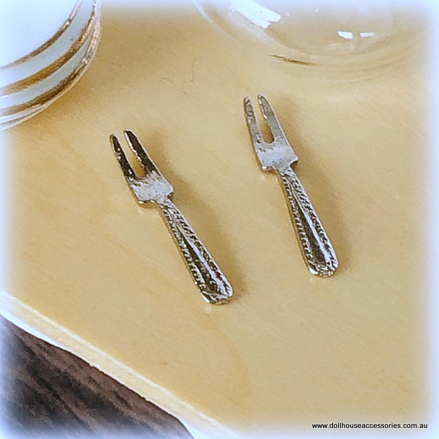 Dollhouse cocktail forks pair cutlery