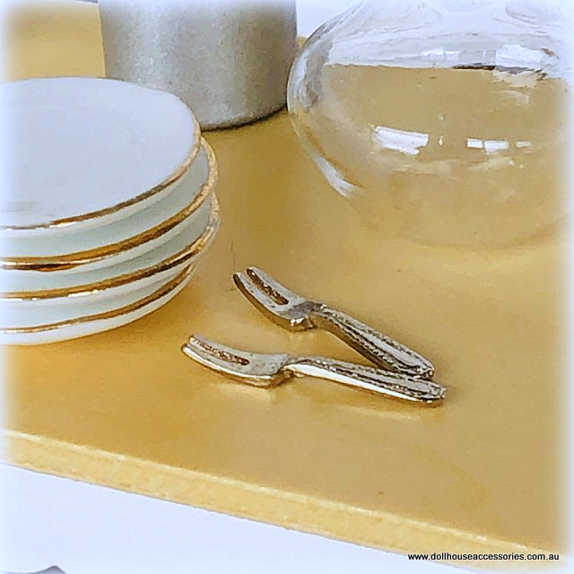 Dollhouse cocktail forks pair cutlery