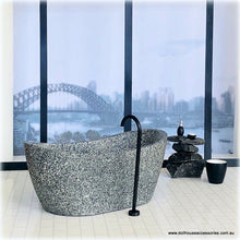 Modern Granite-Look Bath with Freestanding Tap - Miniature