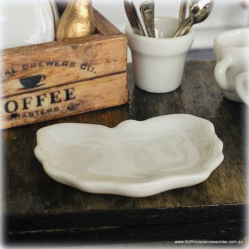 Modern White Mug and Saucer - Miniature