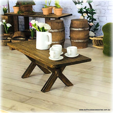 Dollhouse miniature modern furniture cross leg coffee table
