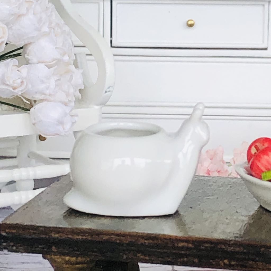 Snail Planter Pot - White - Miniature
