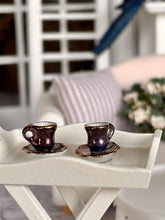 Reutter porcelain blue teacups
