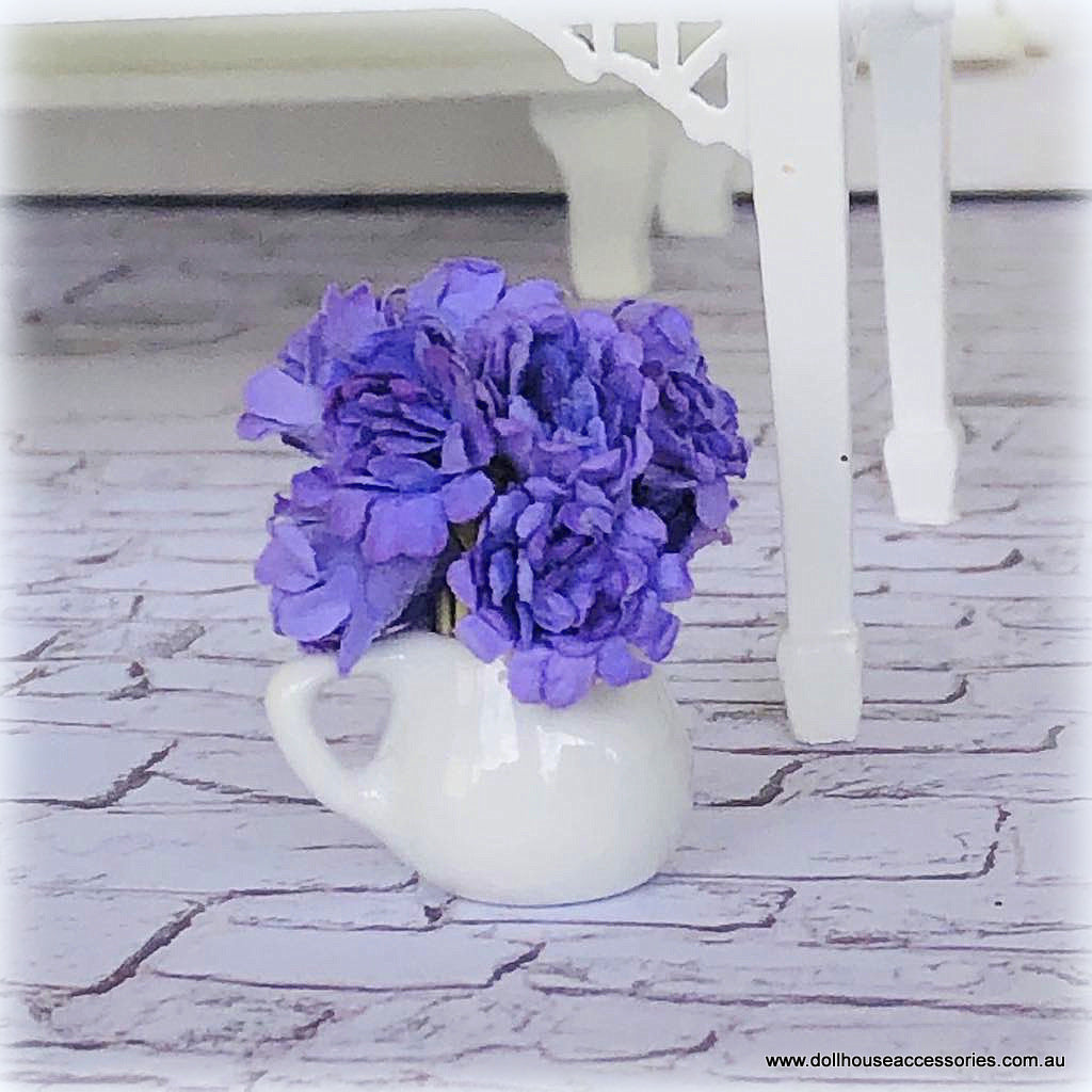 Purple Flower in White Jug - Miniature