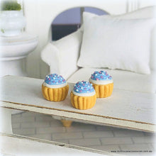 Blue Cupcakes with Coloured Sprinkles - Miniature