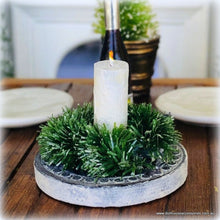 Dollhouse miniature candle in wreath
