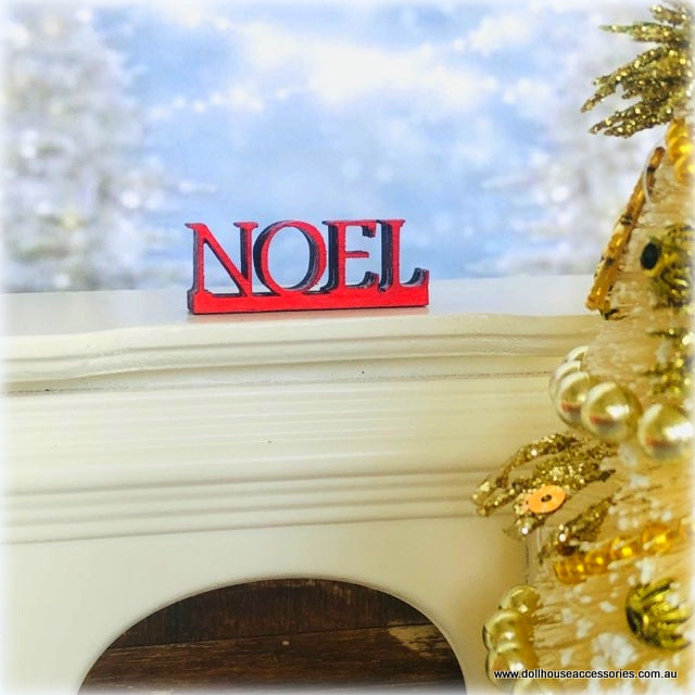 Dollhouse Noel wooden word miniature